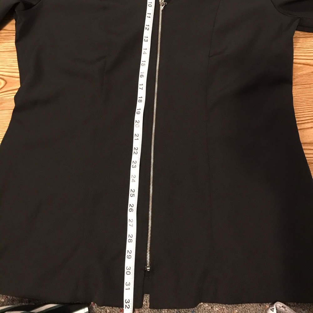 Vintage Fashion Bug Black Zip Front Longline Blazer Jacket Plus Size - Picture 7 of 7